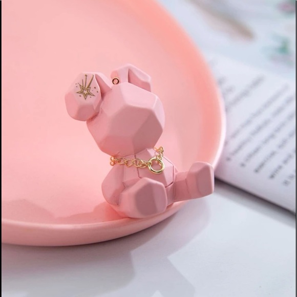 Geometric rabbit decor Minifigure toy statue ornament animal figure rabbit pink - Picture 3 of 4